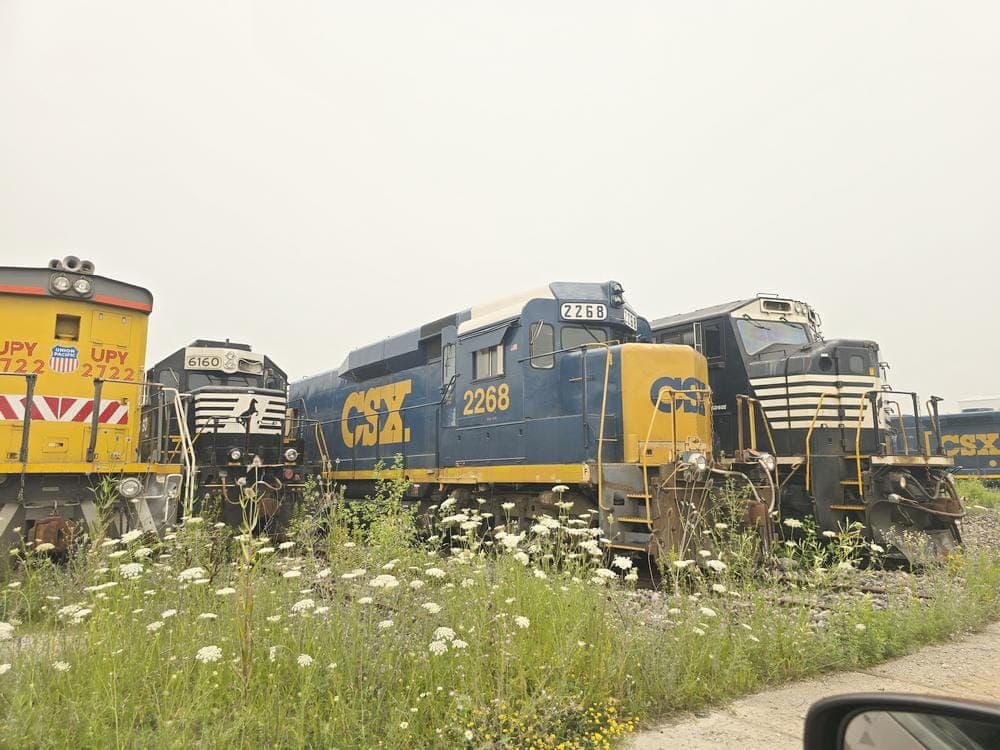 Diesel locomotives side by side